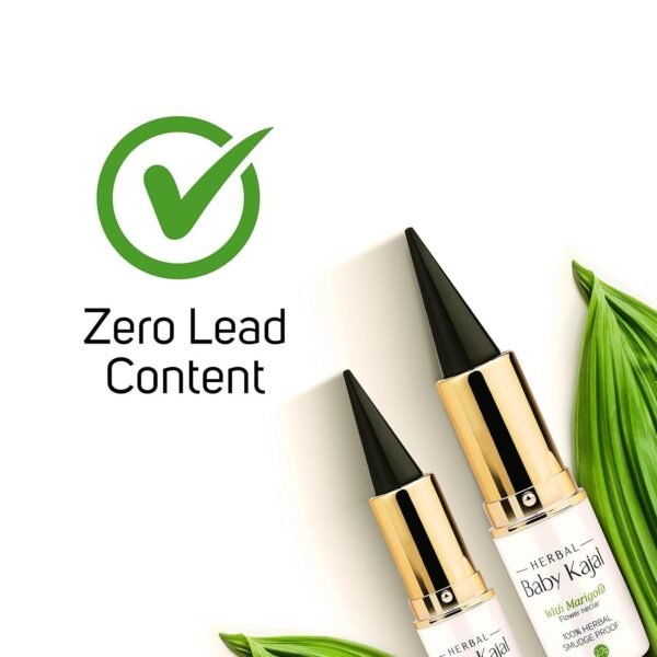 Farmherbs 100% Herbal All Natural Baby Kajal Stick - Certified Lead-Free, Irritation-Free, Premium Olive Wax with Pure Organic Marigold, Smudgeproof, Preservative-Free, Chemical-Free - Image 3
