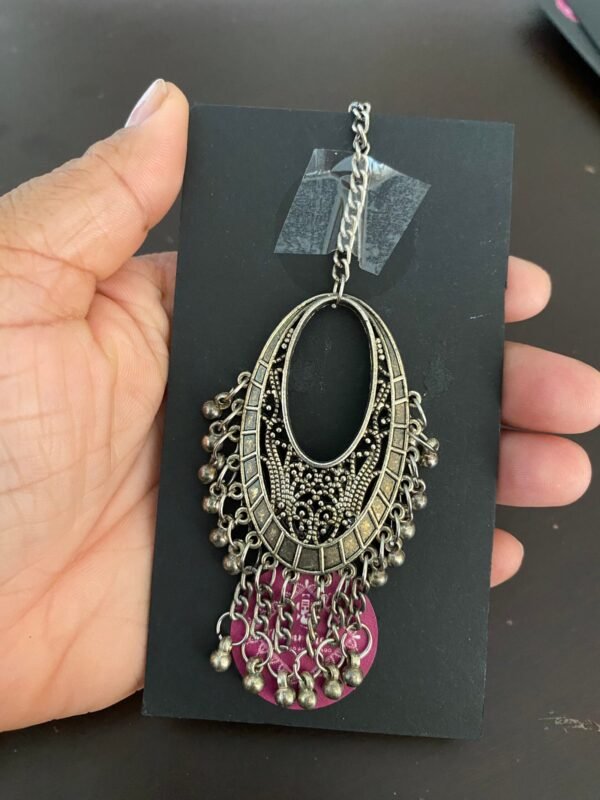 Oxidized Maang Tikka