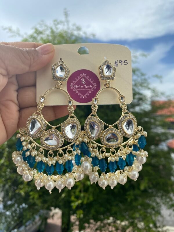 Bollywood Chaandbalis Earrings -Teal