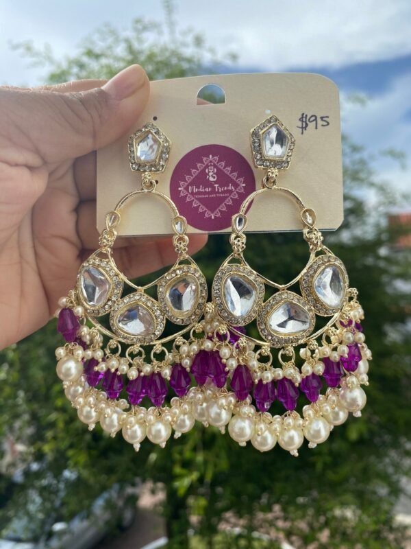 Bollywood Chaandbalis Earrings -Purple