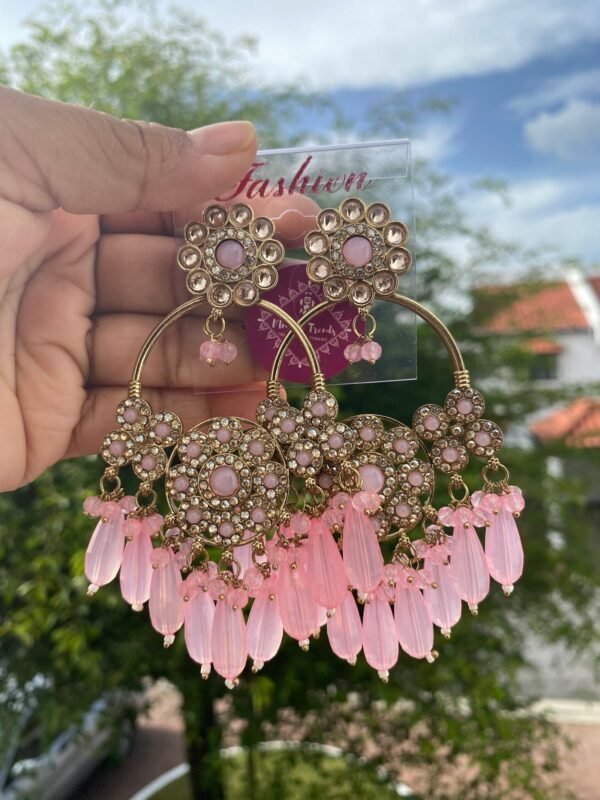 Bollywood Chaandbalis Earrings -Pink