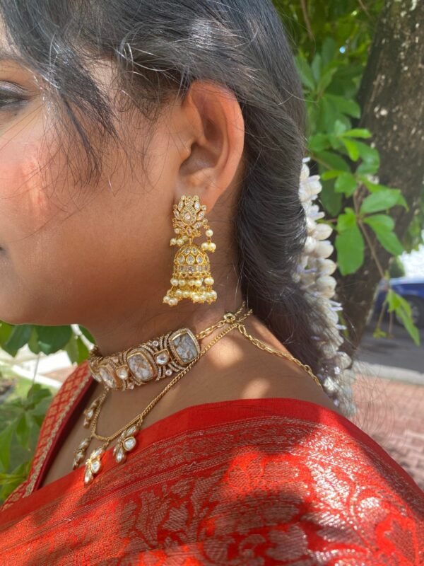 Golden CZ Jhumka - Image 2