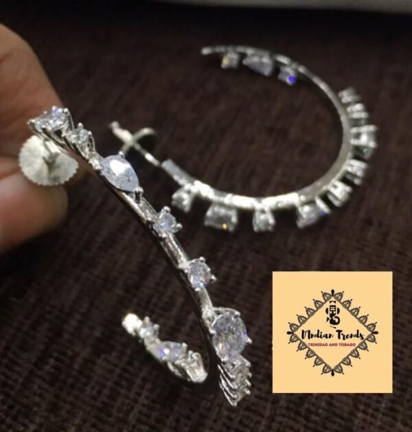 Silver CZ Hoops